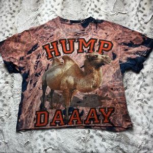 Hump Day Bleached Cropped Graphic T Size Medium